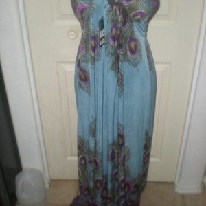 GLOBAL FASHION INC.  Summer  Maxi Dress  Size M  NWT  Blue